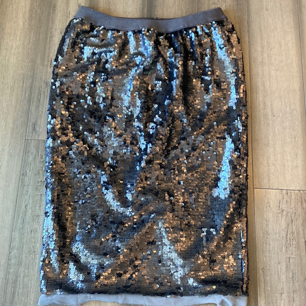 Who What Wear black and grey Sequin Skirt